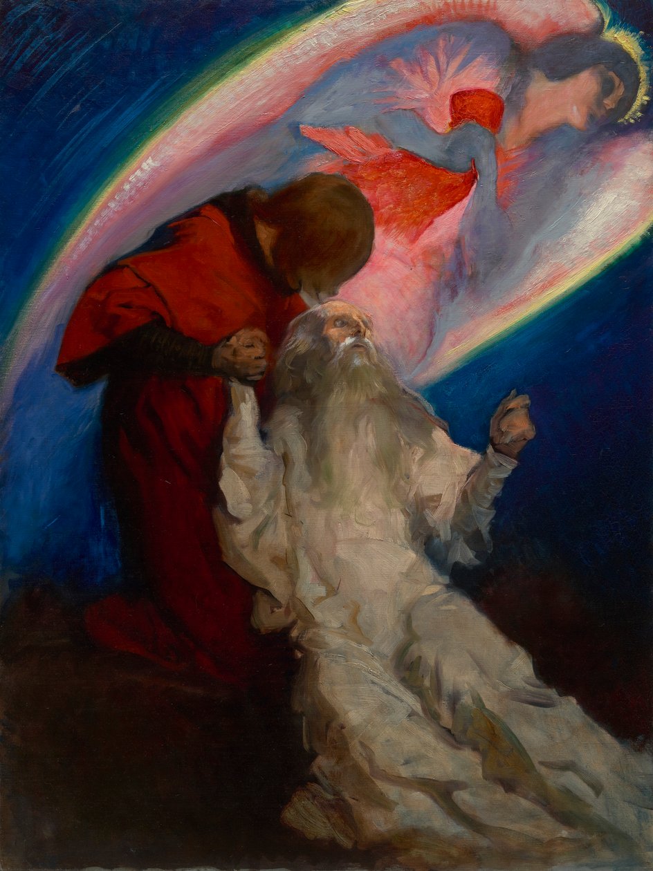 Galahad által kiadott tanulmány Amfortas számára: A Szent Grál keresése és elérése, Könyvkiadó szoba, Bostoni Nyilvános Könyvtár alkotó: Edwin Austin Abbey