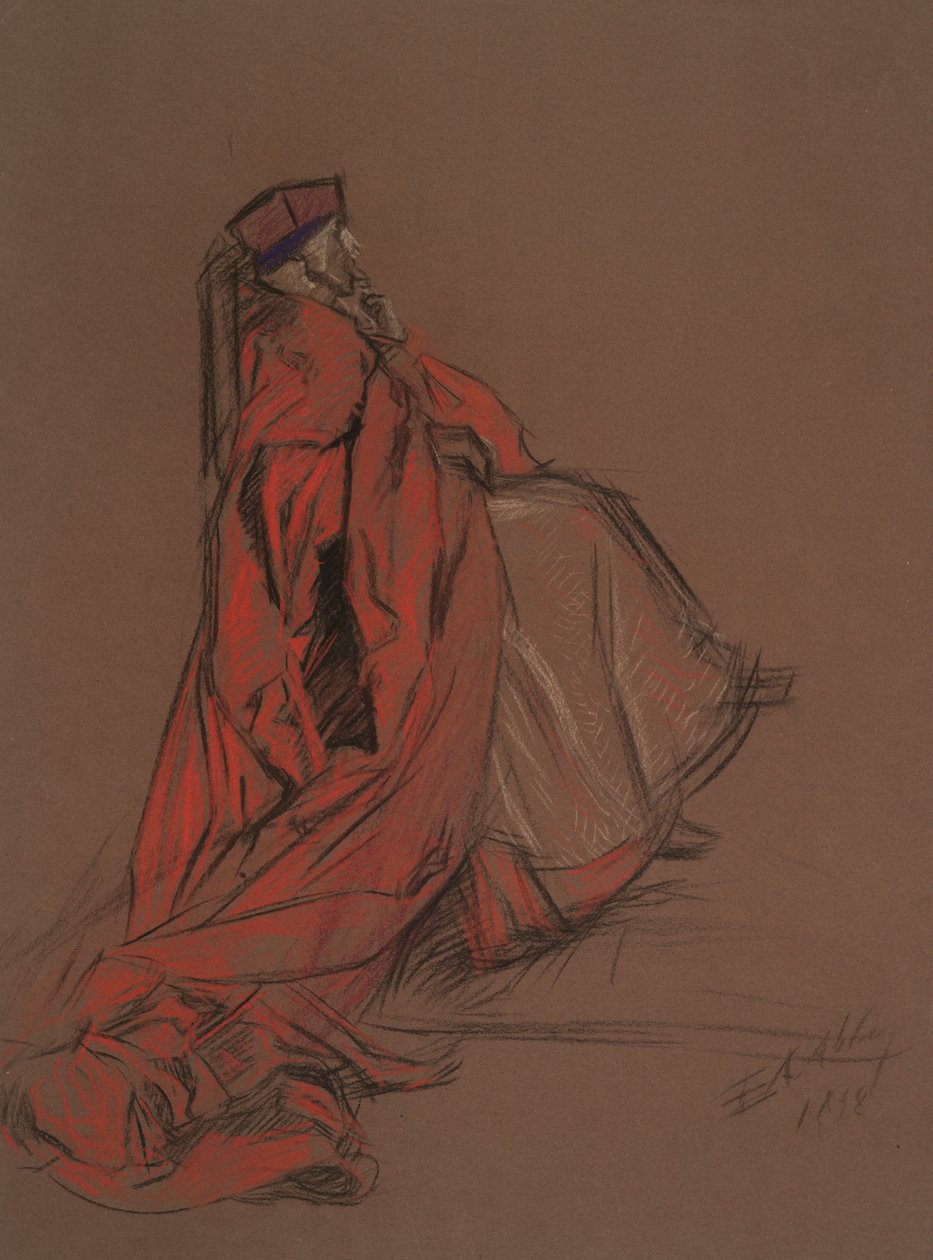 Tanulmány Woolsey bíborosnak a Catherine-perhez alkotó: Edwin Austin Abbey