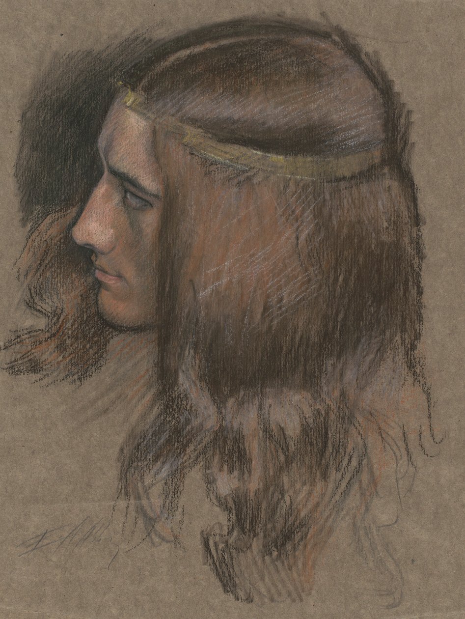 Tanulmány a Hamlet vezetője számára Hamletben. alkotó: Edwin Austin Abbey