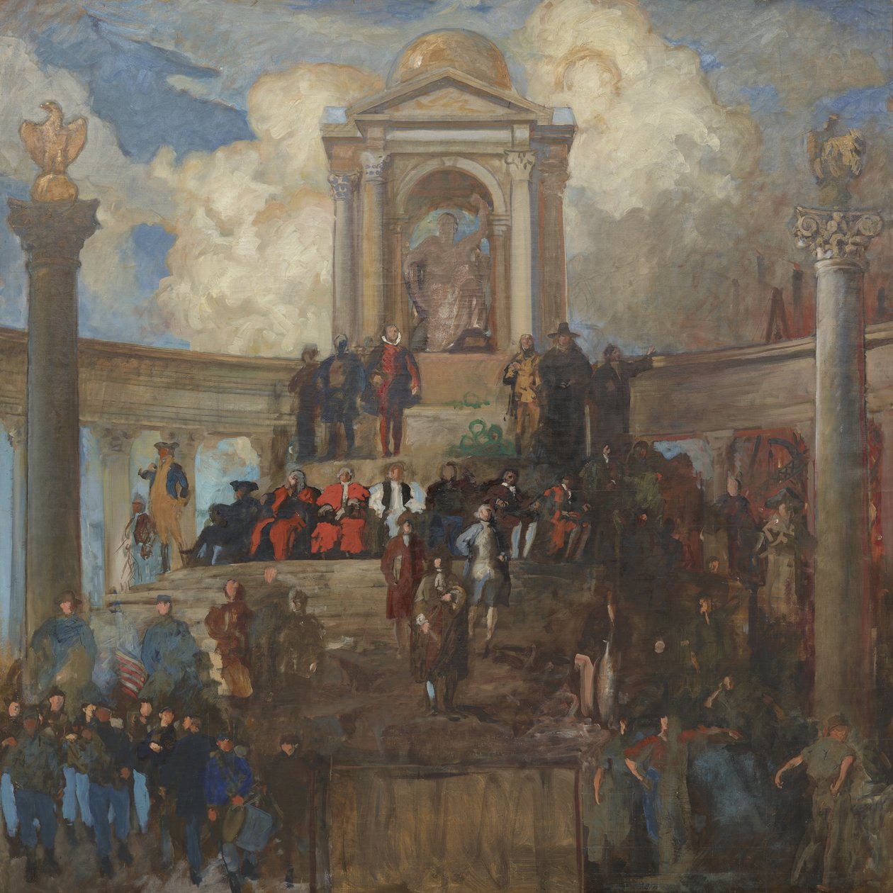 Tanulmány a Pennsylvania apotheosisához a Képviselőház Kamara számára, 1902–1911 alkotó: Edwin Austin Abbey
