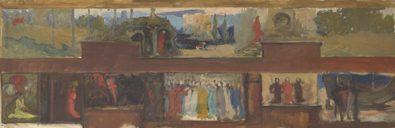 Tanulmány a Szent Grál küldetéséről és megvalósításáról, Könyvkiadó szoba, Bostoni Nyilvános Könyvtár alkotó: Edwin Austin Abbey