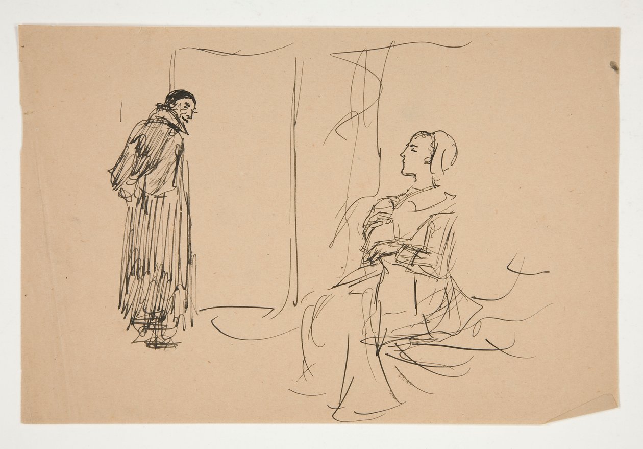 Tanulmány a skarlát betűhöz (olajfestmény) alkotó: Edwin Austin Abbey