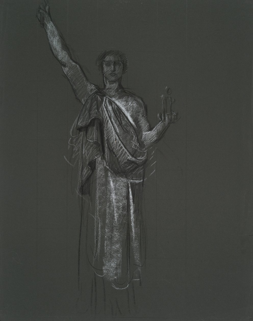 Tanulmány a művészet allegorikus alakjához, rondelhez a Pennsylvania állam fővárosának rotundájában, Harrisburg, 1902-1911 alkotó: Edwin Austin Abbey