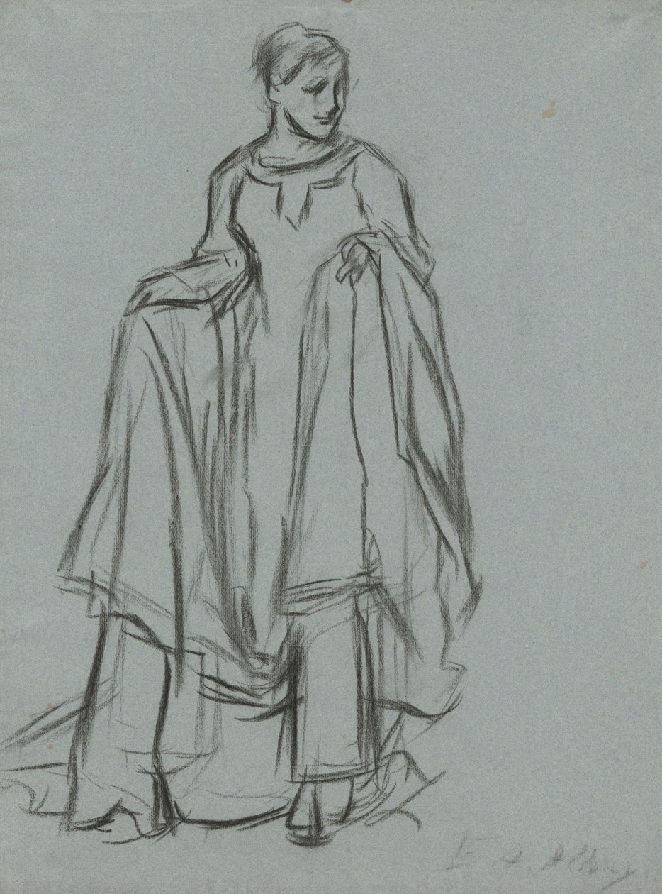 Tanulmány terített nőknek, alaktanulmány a Szent Grál küldetéséhez (15 festménysorozat a Boston Public Library számára, 1901-ben fejeződött be) alkotó: Edwin Austin Abbey