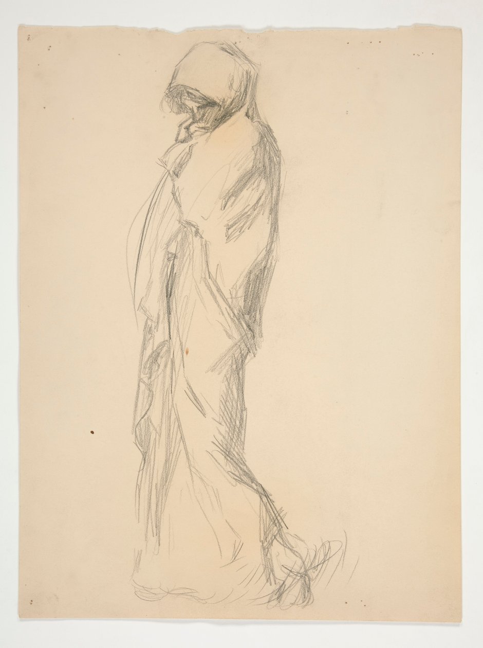 Tanulmány a 23:00 (?) figurához alkotó: Edwin Austin Abbey