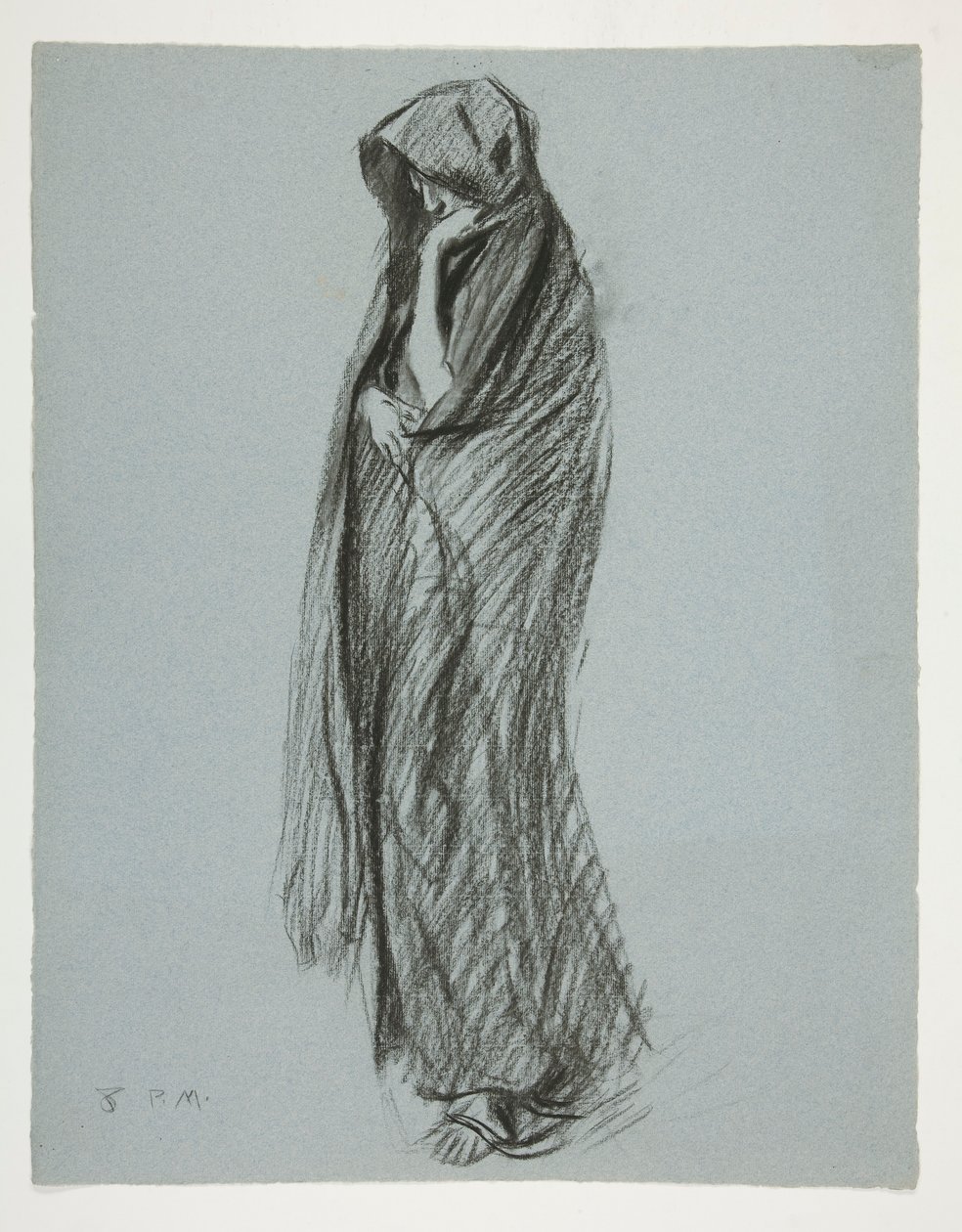 Tanulmány a 20:00 figurához alkotó: Edwin Austin Abbey
