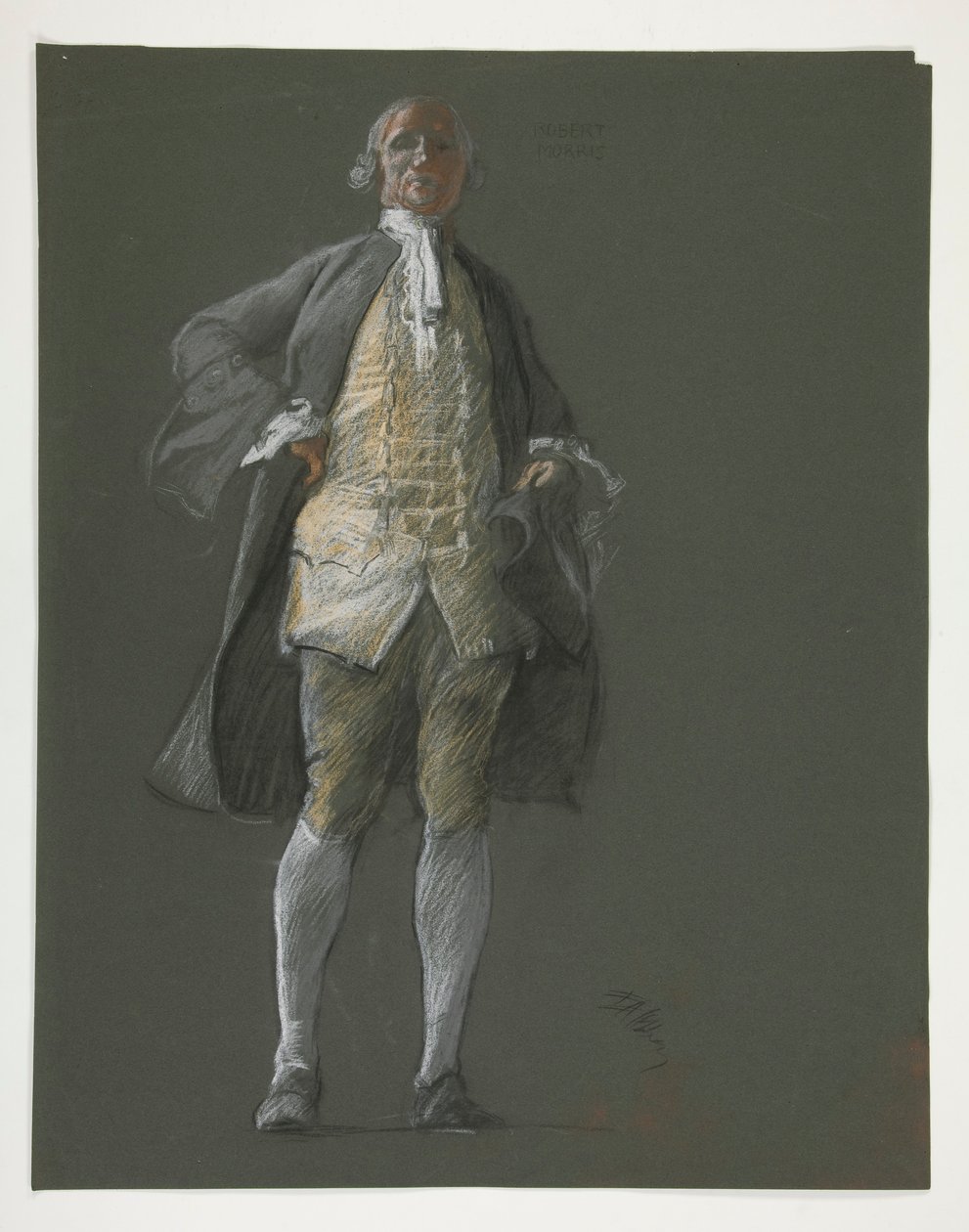 Tanulmány Robert Morris képviselő alakjához in alkotó: Edwin Austin Abbey