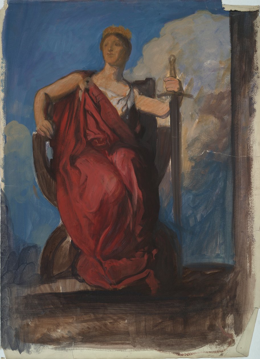 Tanulmány a The Genius of Pennsylvania figurájához in alkotó: Edwin Austin Abbey