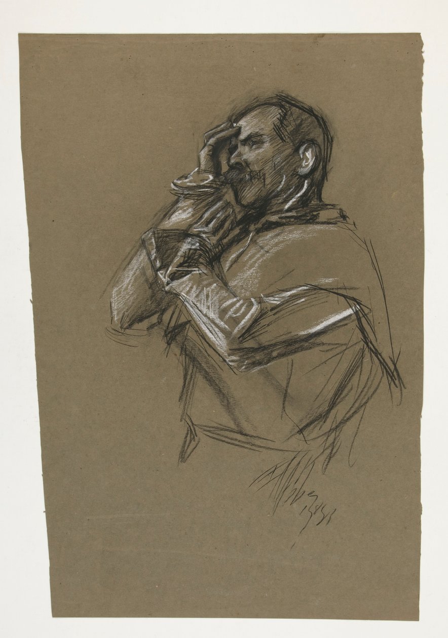 Tanulmány a The Quest of the Holy Grail egyik falfestményéhez (15 festményből álló sorozat a Boston Public Library számára, 1901-ben fejeződött be) alkotó: Edwin Austin Abbey