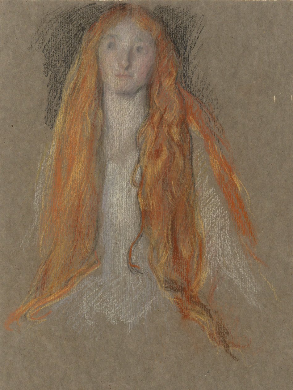 Tanulmány az Ophelia fejének, a The Play Scene című filmben, a Hamletben alkotó: Edwin Austin Abbey