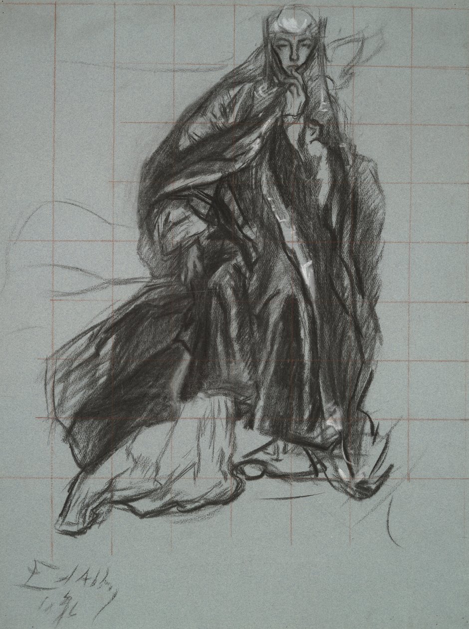 Tanulmány a királynőnek, A játék jelenetéből, Hamlet, 3. felvonás, 2. jelenet alkotó: Edwin Austin Abbey