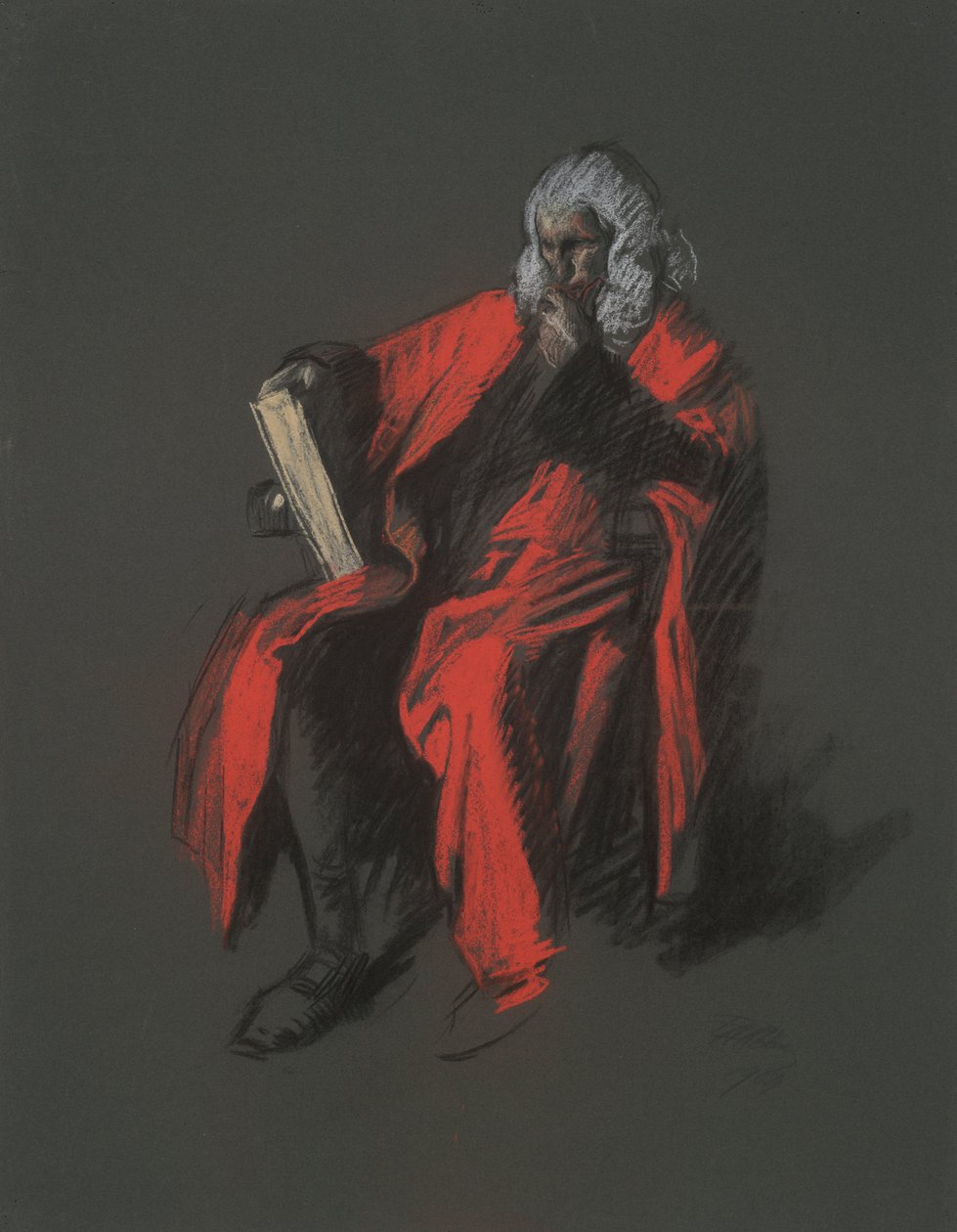 Tanulmány Thomas McKean főbíró alakjához, in alkotó: Edwin Austin Abbey
