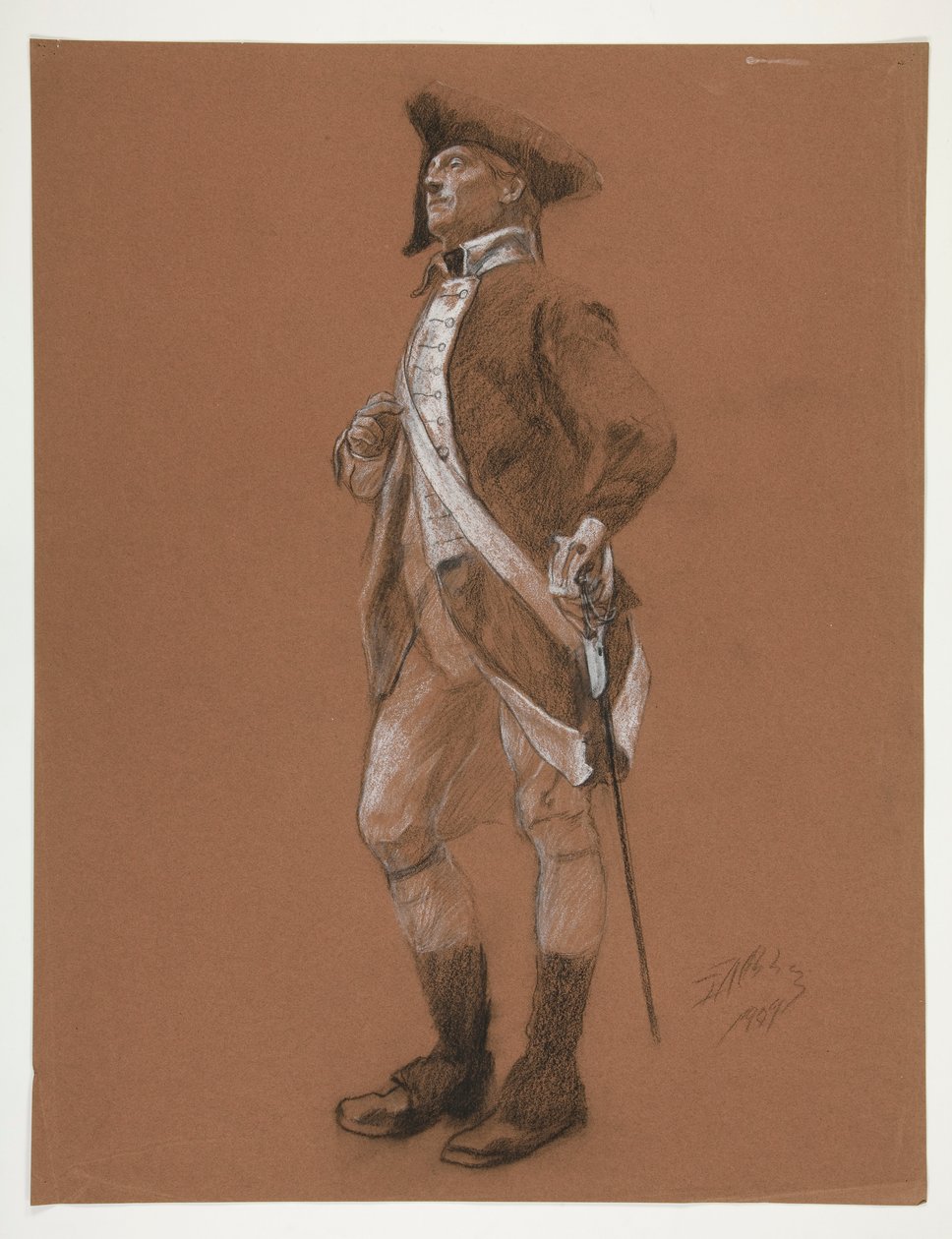 Tanulmány Anthony Wayne tábornok alakjához, a alkotó: Edwin Austin Abbey