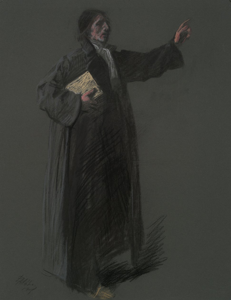 Tanulmány Johann Kelpius alakjához, in alkotó: Edwin Austin Abbey