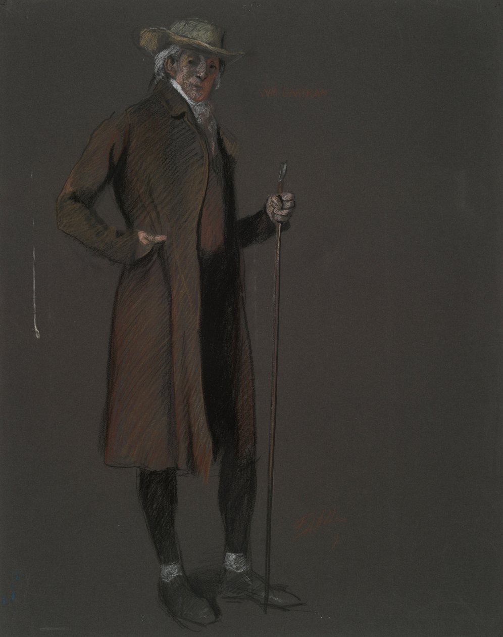 Tanulmány John Bartram alakjához, in alkotó: Edwin Austin Abbey