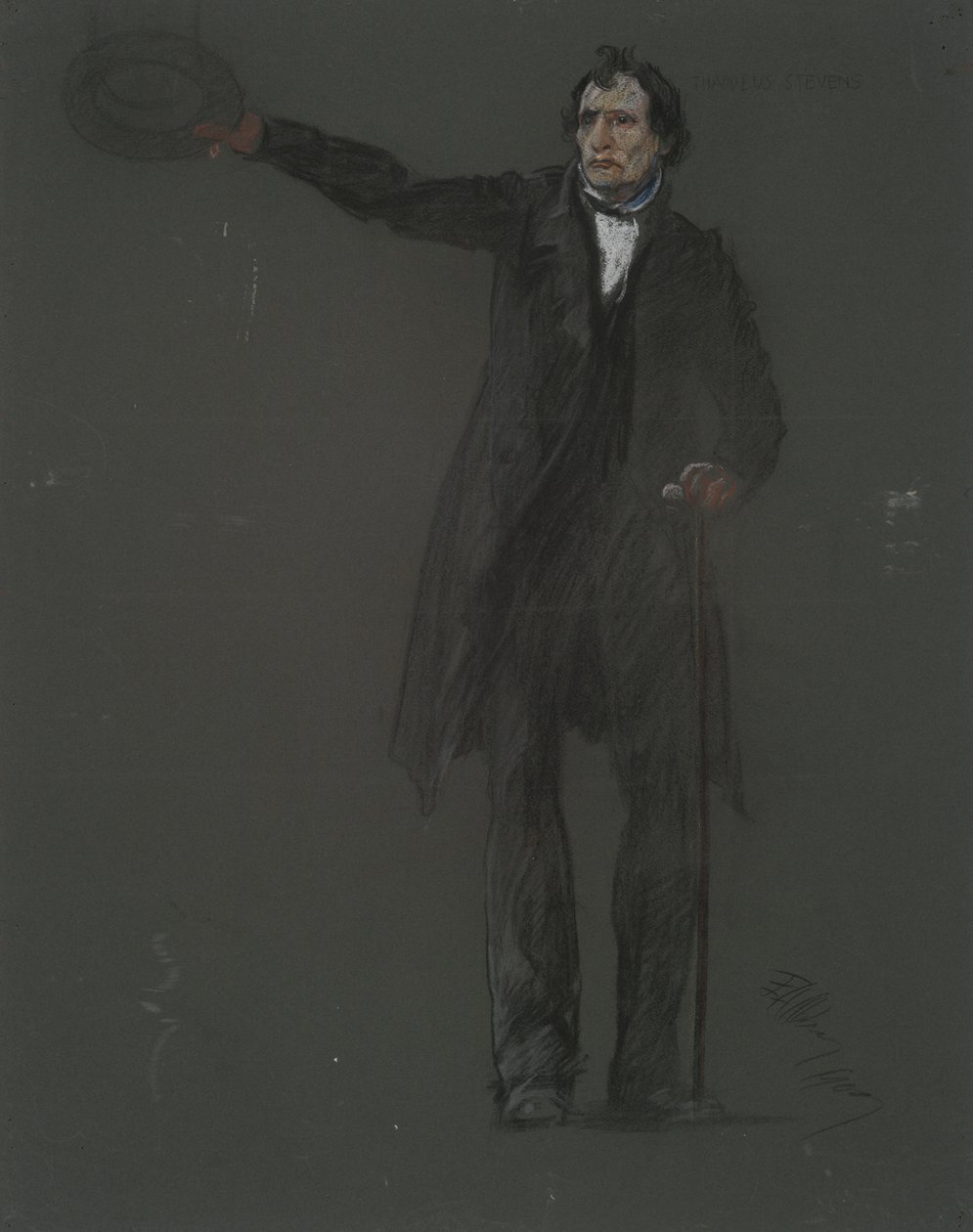 Tanulmány Thaddeus Stevens figurájához, in alkotó: Edwin Austin Abbey