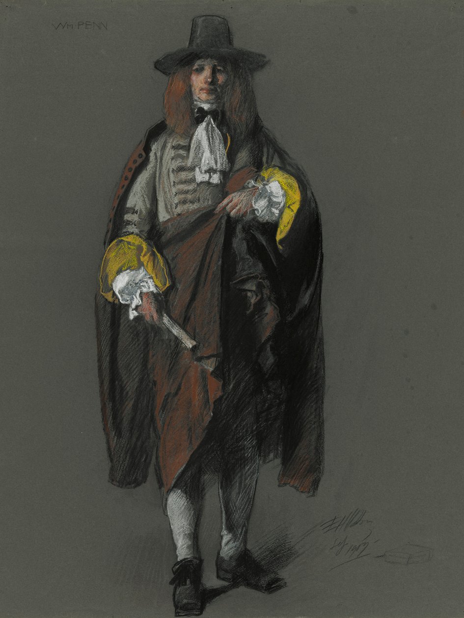 Tanulmány William Penn alakjához in alkotó: Edwin Austin Abbey