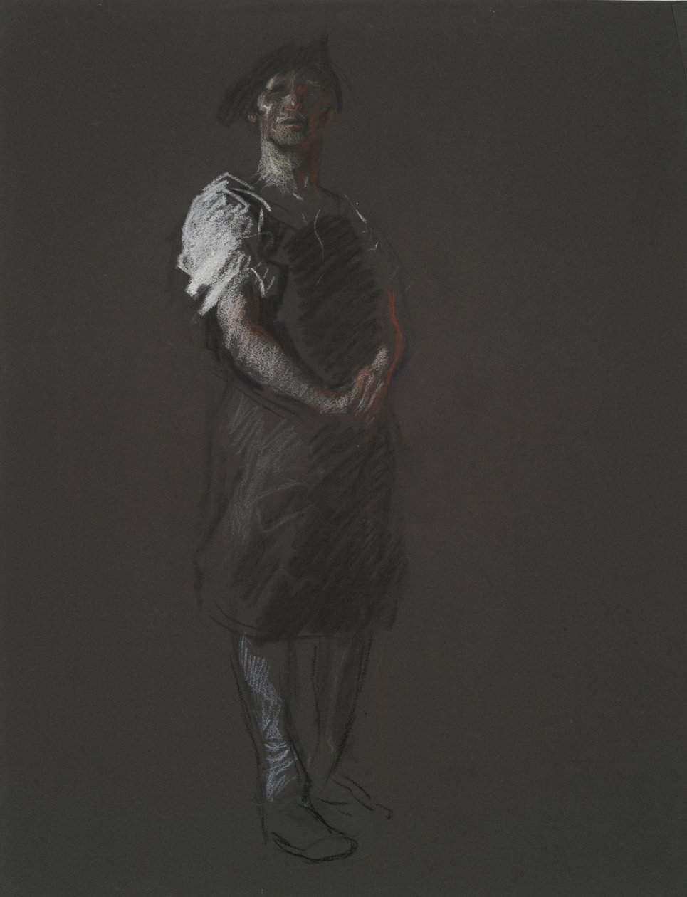 Tanulmány a munkás figurájához, in alkotó: Edwin Austin Abbey