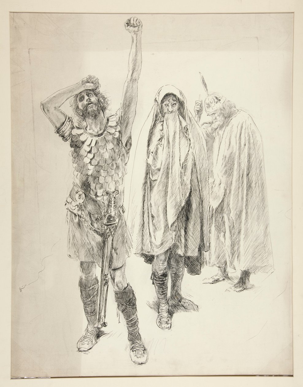 Tanulmány az azonosítatlan Shakespeare-darabhoz alkotó: Edwin Austin Abbey