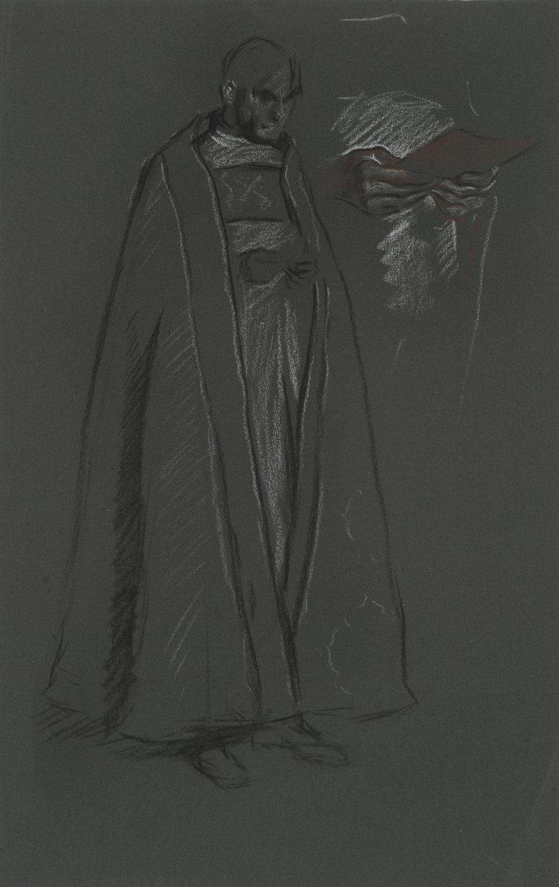Püspök tanulmánya VII. Edward koronázására alkotó: Edwin Austin Abbey