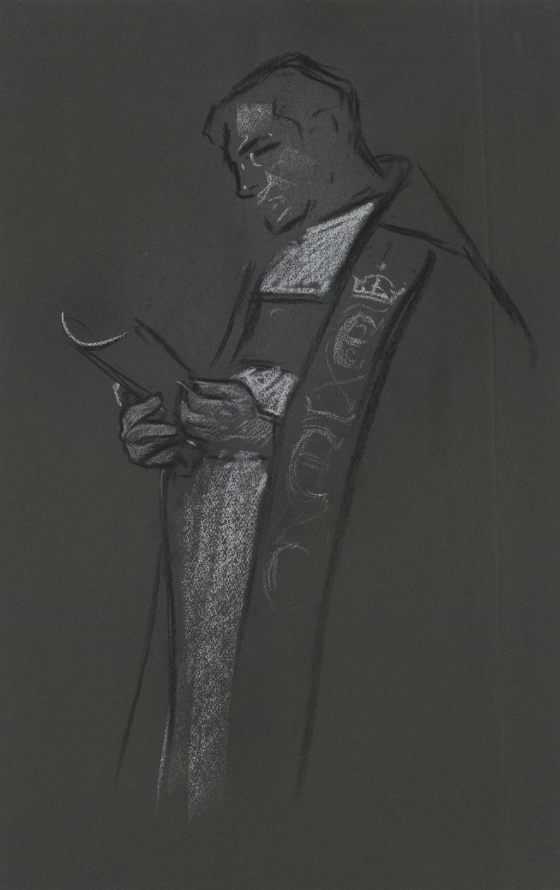 Püspök tanulmánya VII. Edward koronázására alkotó: Edwin Austin Abbey