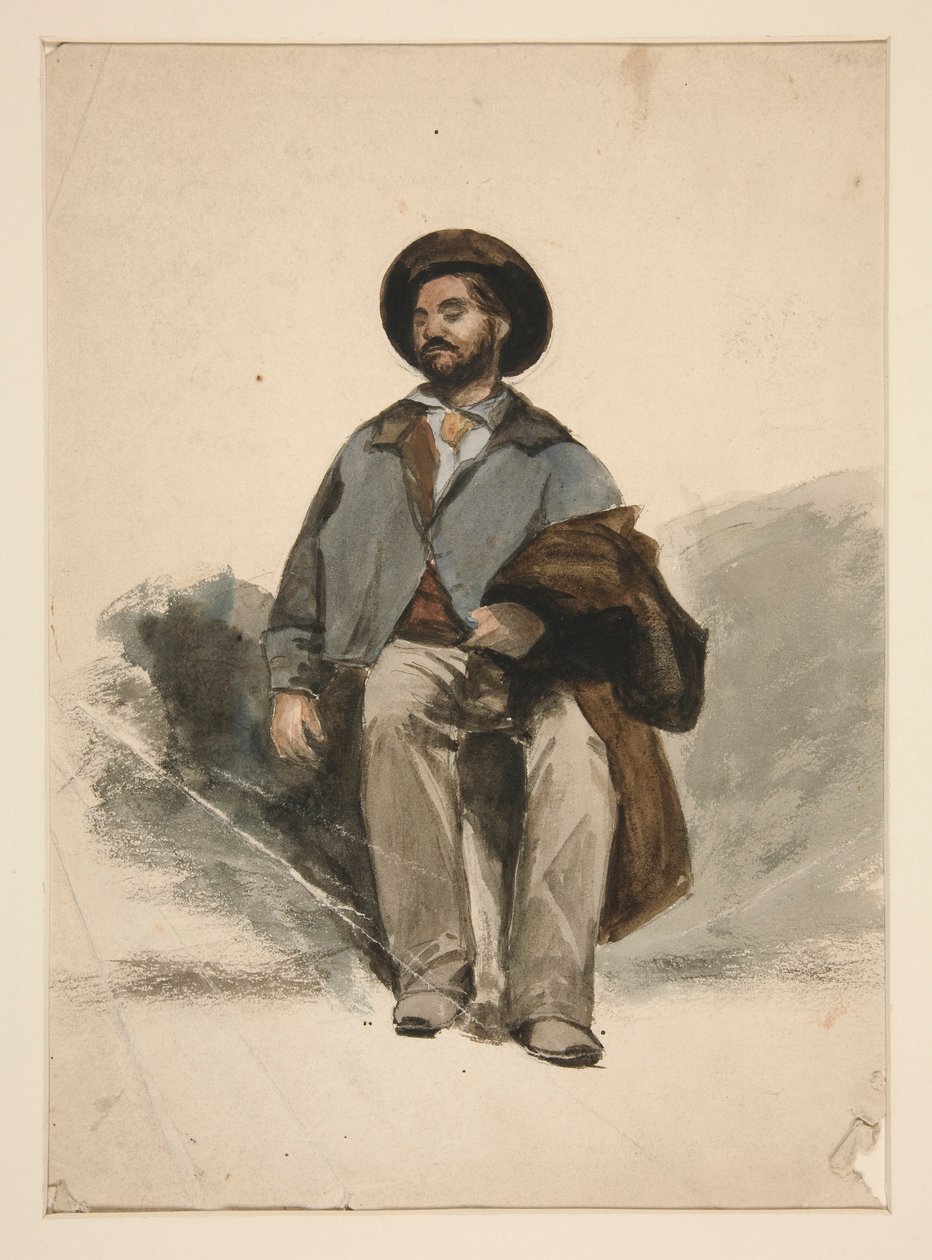Tanulmány egy ülő férfiról alkotó: Edwin Austin Abbey