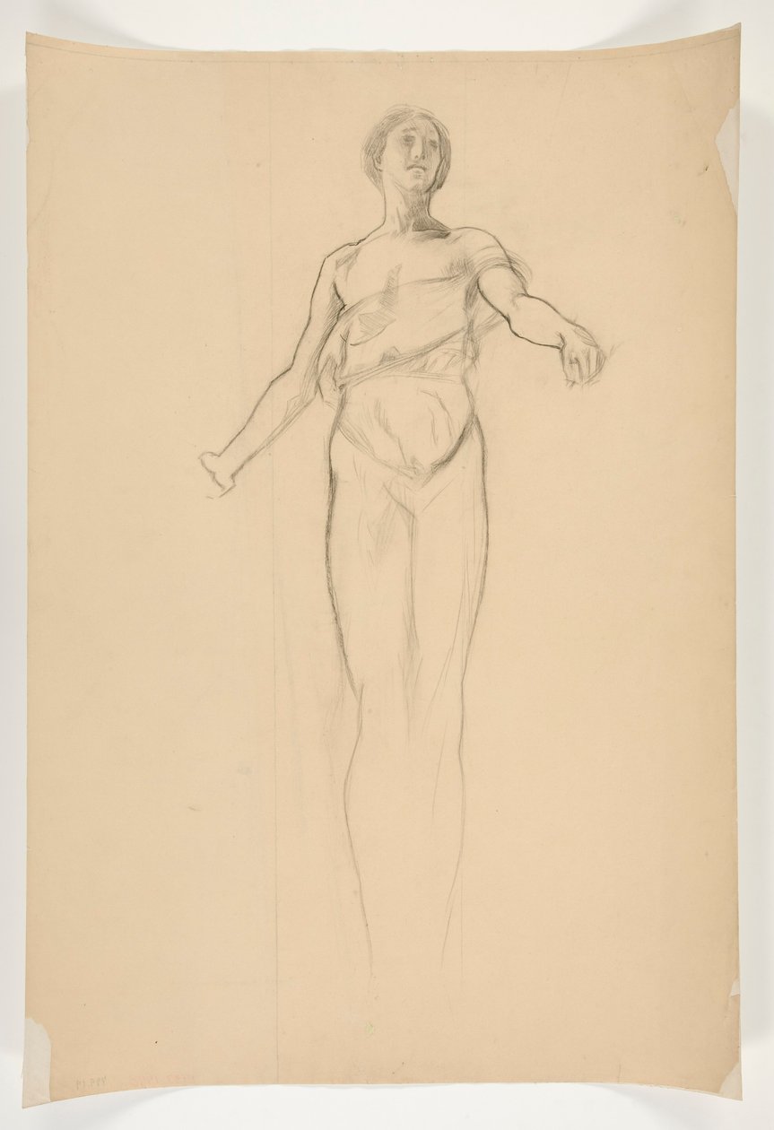 Tanulmányozás egy allegorikus női alakról a pennsylvaniai Harrisburg állam fővárosának falfestményéhez, 1902-1911 (John Singer Sargent végezte) alkotó: Edwin Austin Abbey
