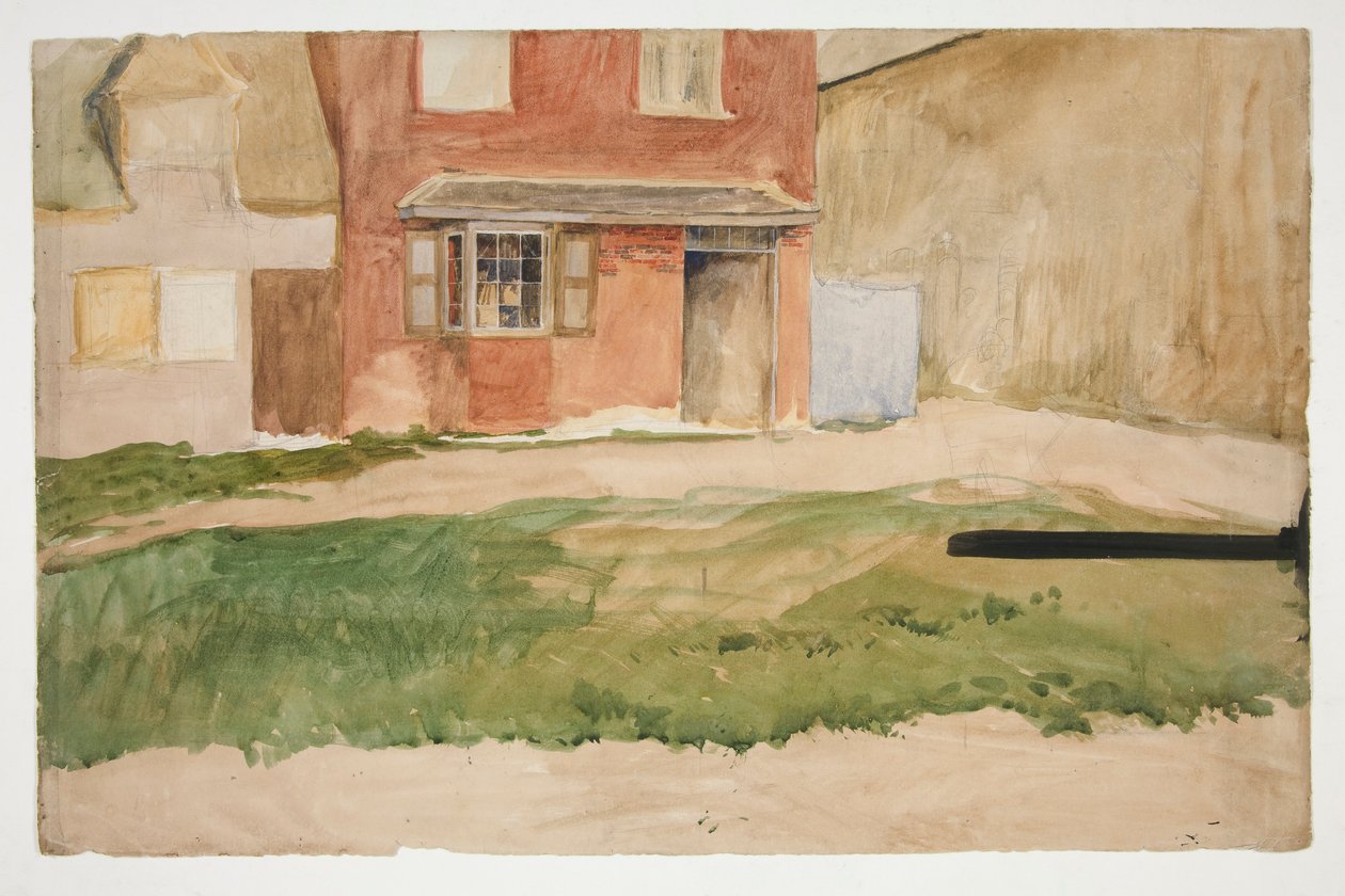 Vörös téglaépület külsejének tanulmányozása alkotó: Edwin Austin Abbey
