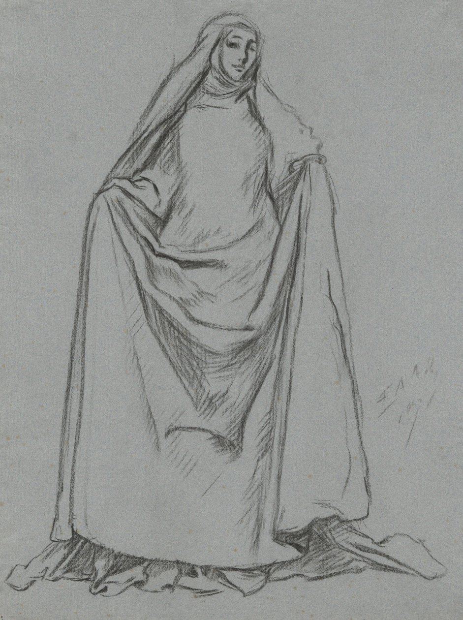 A női alak tanulmányozása (fordítva: férfialak) alkotó: Edwin Austin Abbey