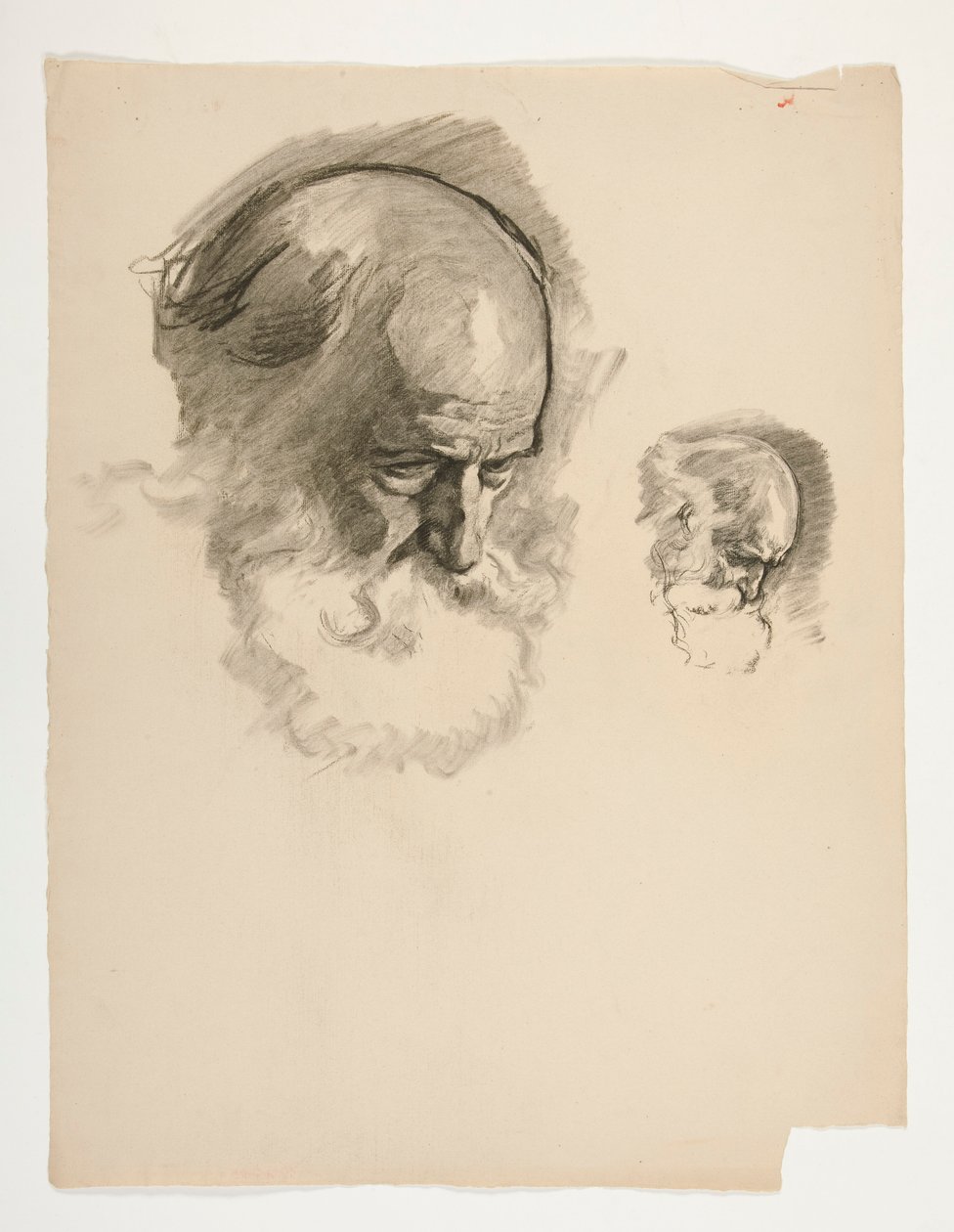 Tanulmány egy öreg szakállas férfi fejéről, Arthur király számára alkotó: Edwin Austin Abbey