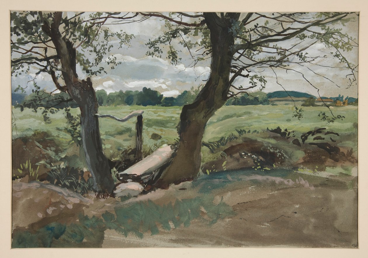 Két fa és egy mező tanulmányozása alkotó: Edwin Austin Abbey