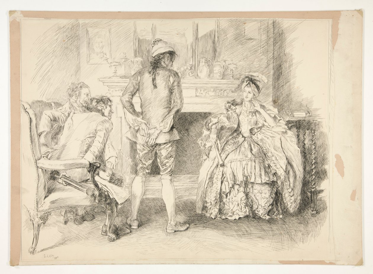 A Jólelkű Ember. Miss Richland és a végrehajtó alkotó: Edwin Austin Abbey