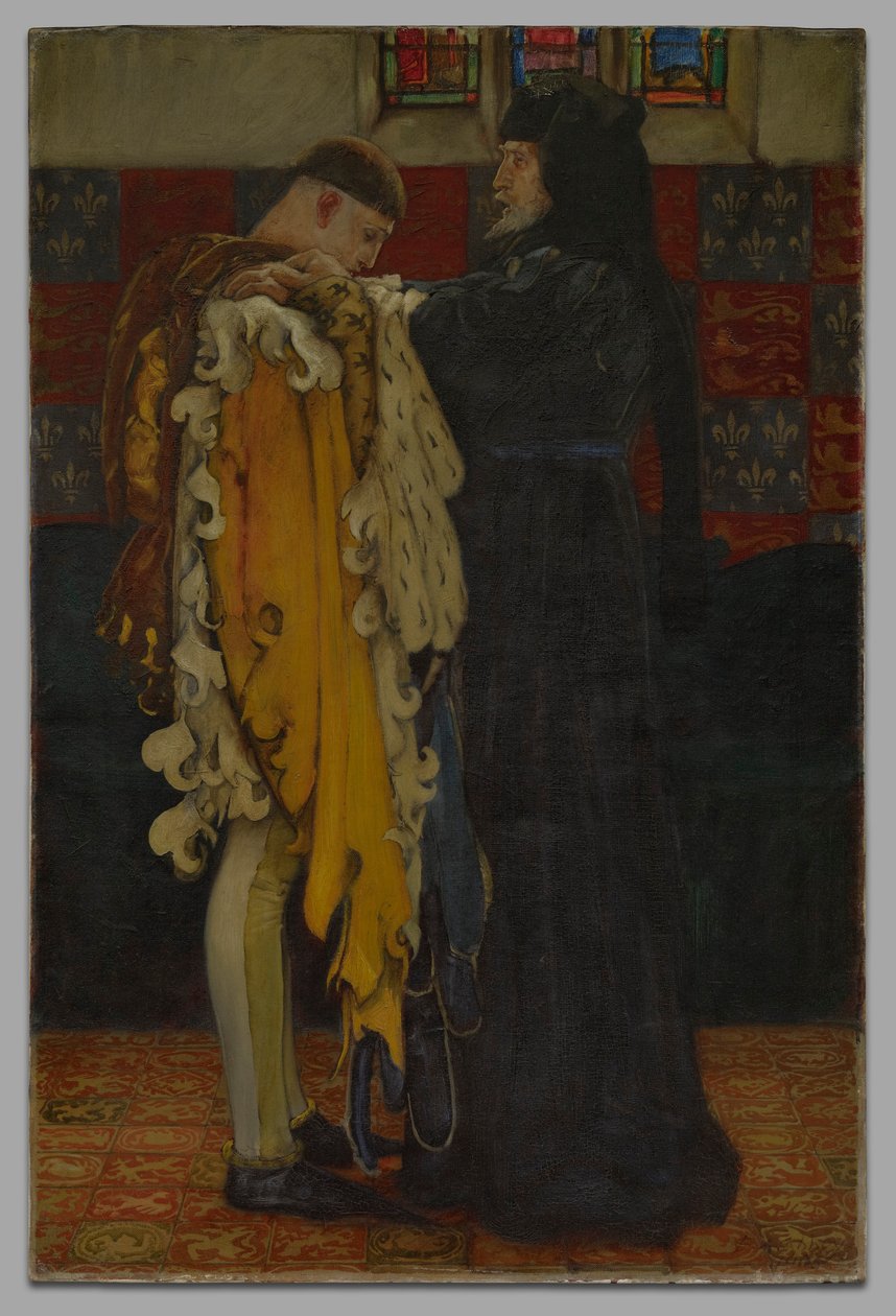 A király a walesi hercegnek: alkotó: Edwin Austin Abbey