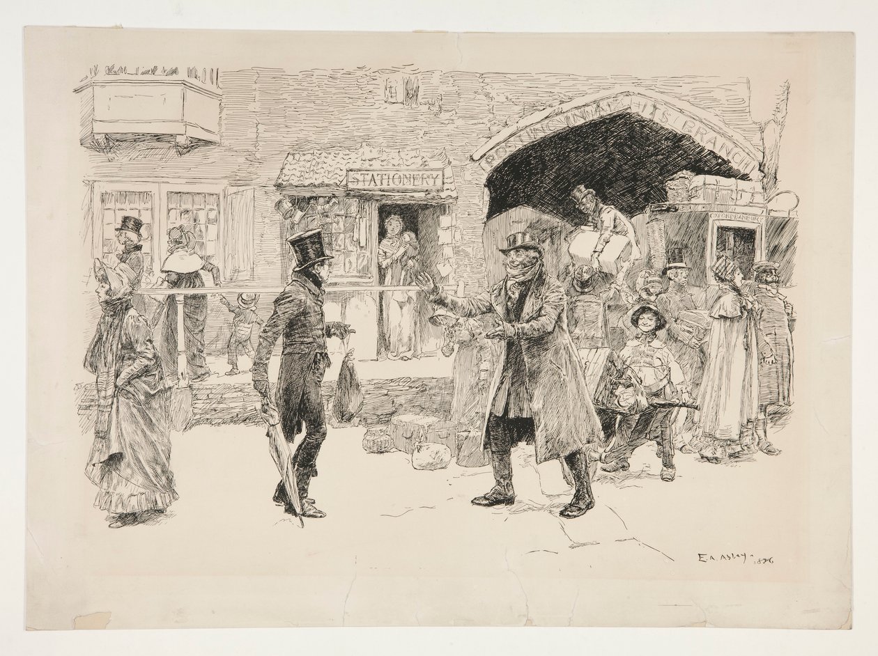 A bennszülöttek visszatérése alkotó: Edwin Austin Abbey