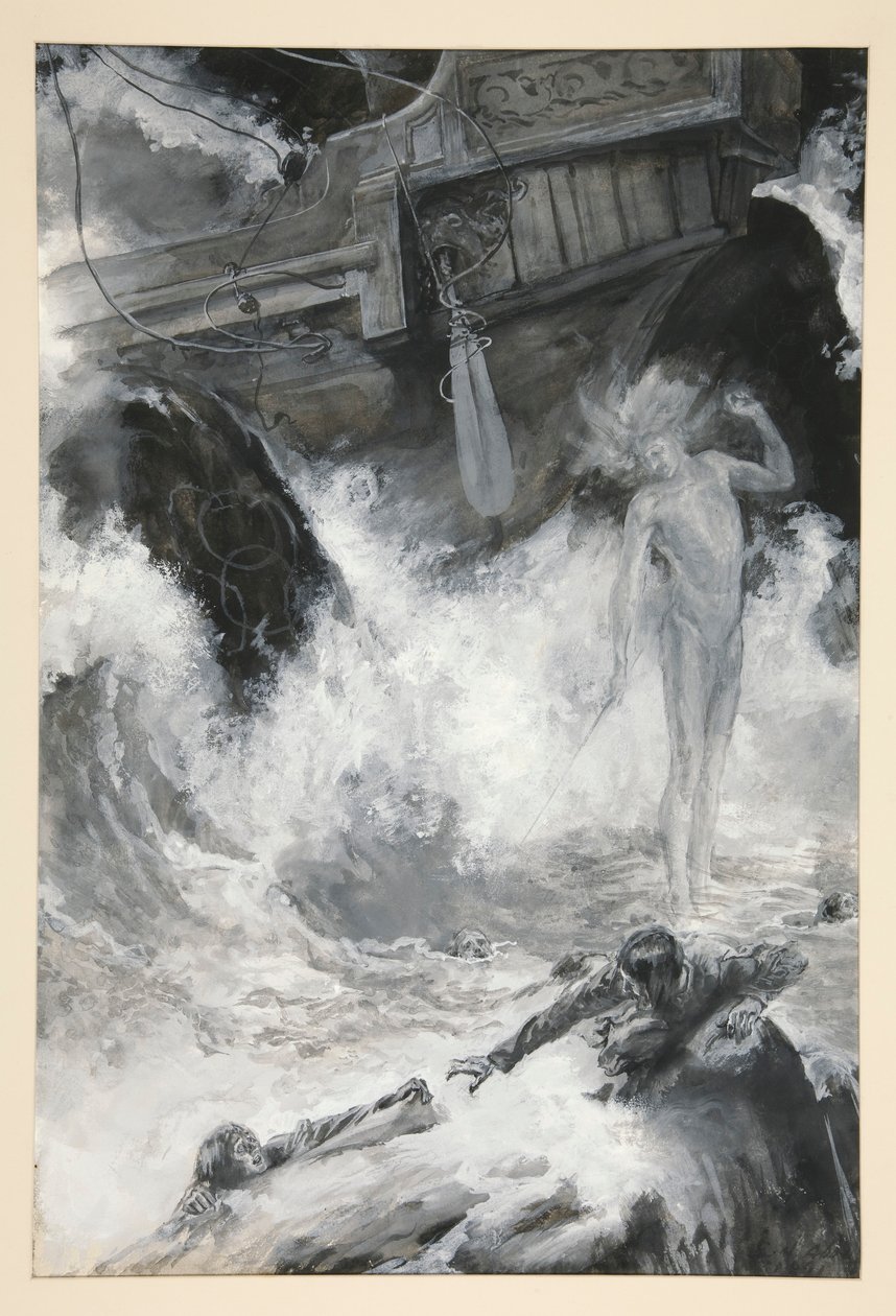 A hajótörés, illusztráció az I. felvonáshoz, i. jelenet, A vihar alkotó: Edwin Austin Abbey