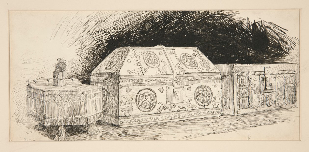 A három kassza, a velencei kereskedőtől alkotó: Edwin Austin Abbey