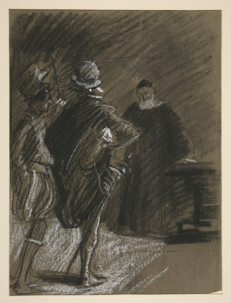 Három férfi, tanulj a cickányszelídítésnek (?) alkotó: Edwin Austin Abbey