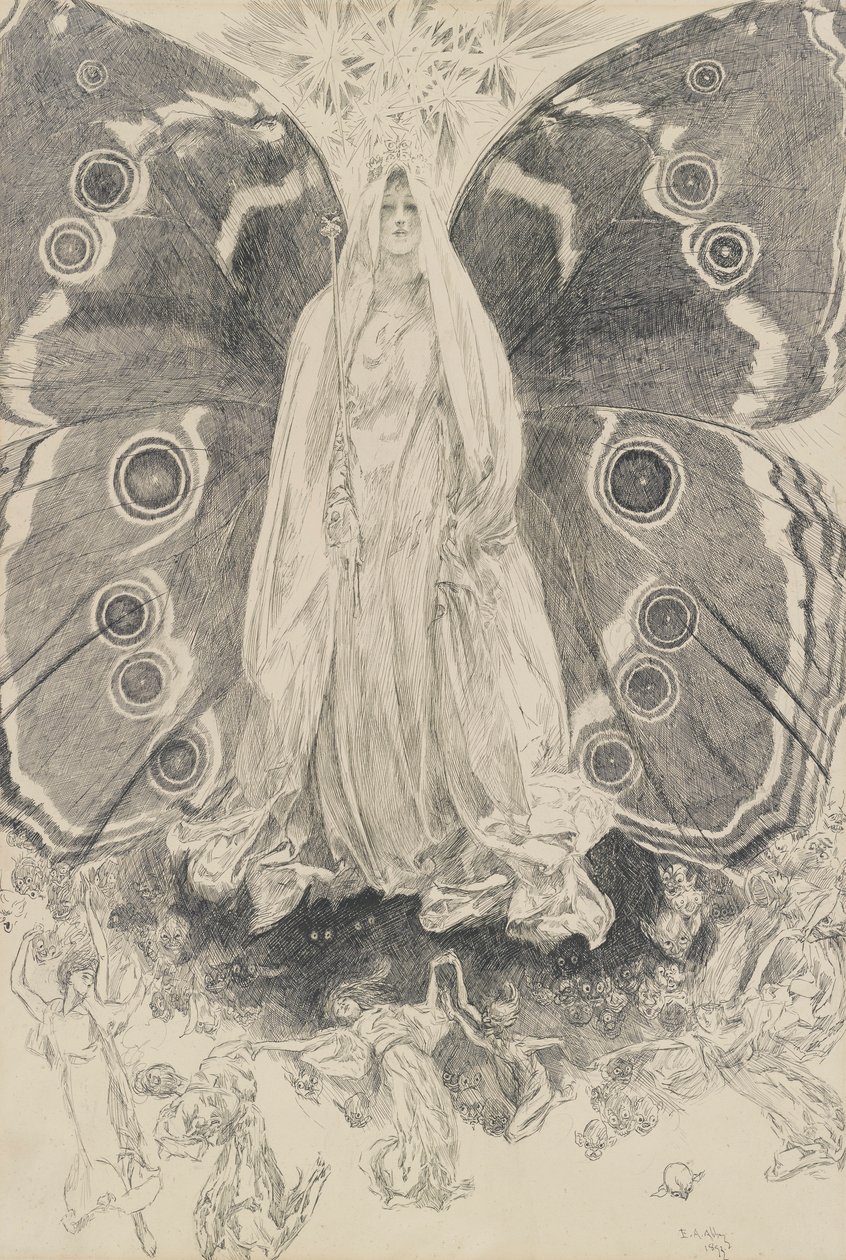 Titánia, II. felvonás illusztrációja, ii. jelenet, Szentivánéjszaka alkotó: Edwin Austin Abbey