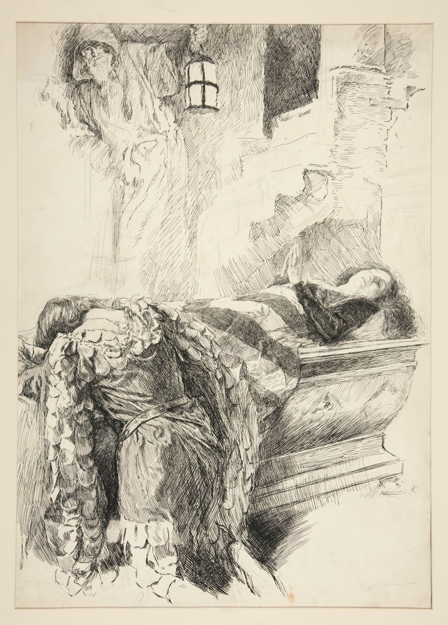 Sírjelenet – Rómeó megtalálja Júliát, a Rómeó és Júliából alkotó: Edwin Austin Abbey
