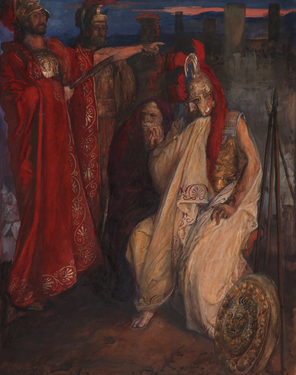 Troilus és Cressida: Agamemnon előtt alkotó: Edwin Austin Abbey