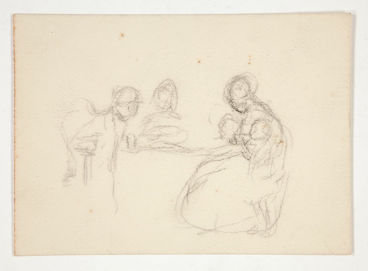 Azonosítatlan illusztráció- Ábrák tanulmányozása egy asztalnál. Hátoldalon ülő férfi. alkotó: Edwin Austin Abbey