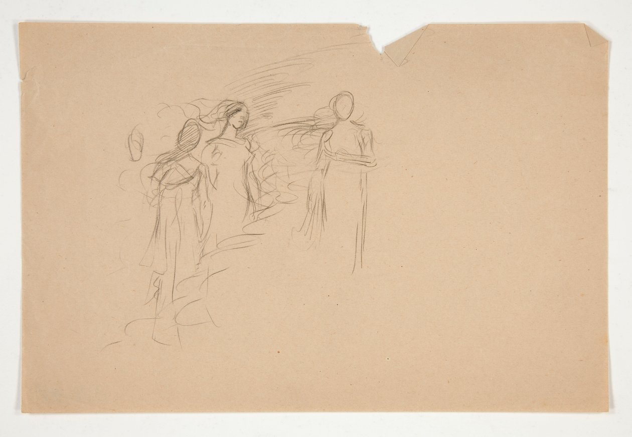 Azonosítatlan illusztráció - Három női alak tanulmányozása alkotó: Edwin Austin Abbey