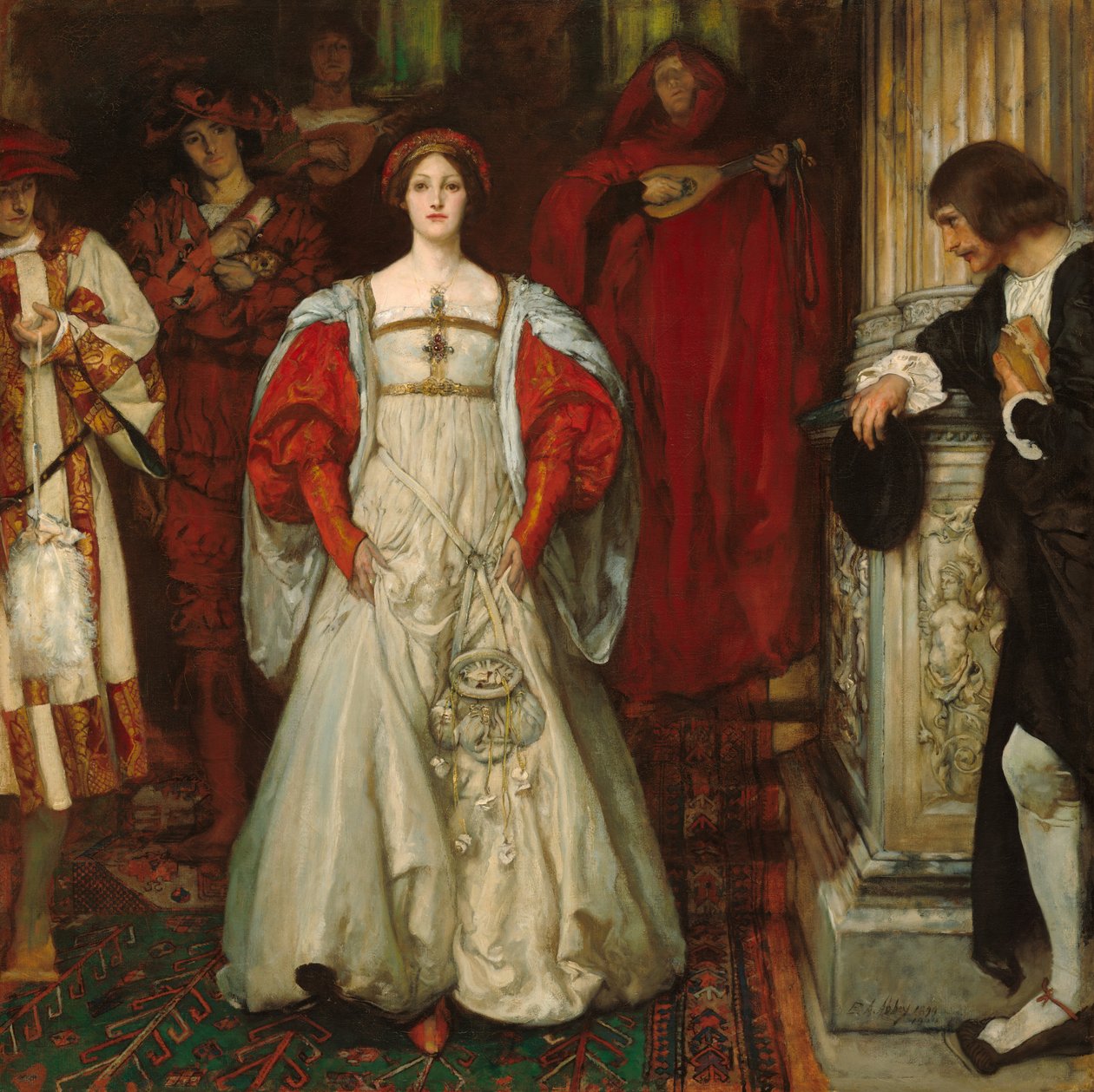 Kicsoda Sylvia, kicsoda, hogy az összes hattyú őt dicséri, 1896-1899, átdolgozva 1900. alkotó: Edwin Austin Abbey