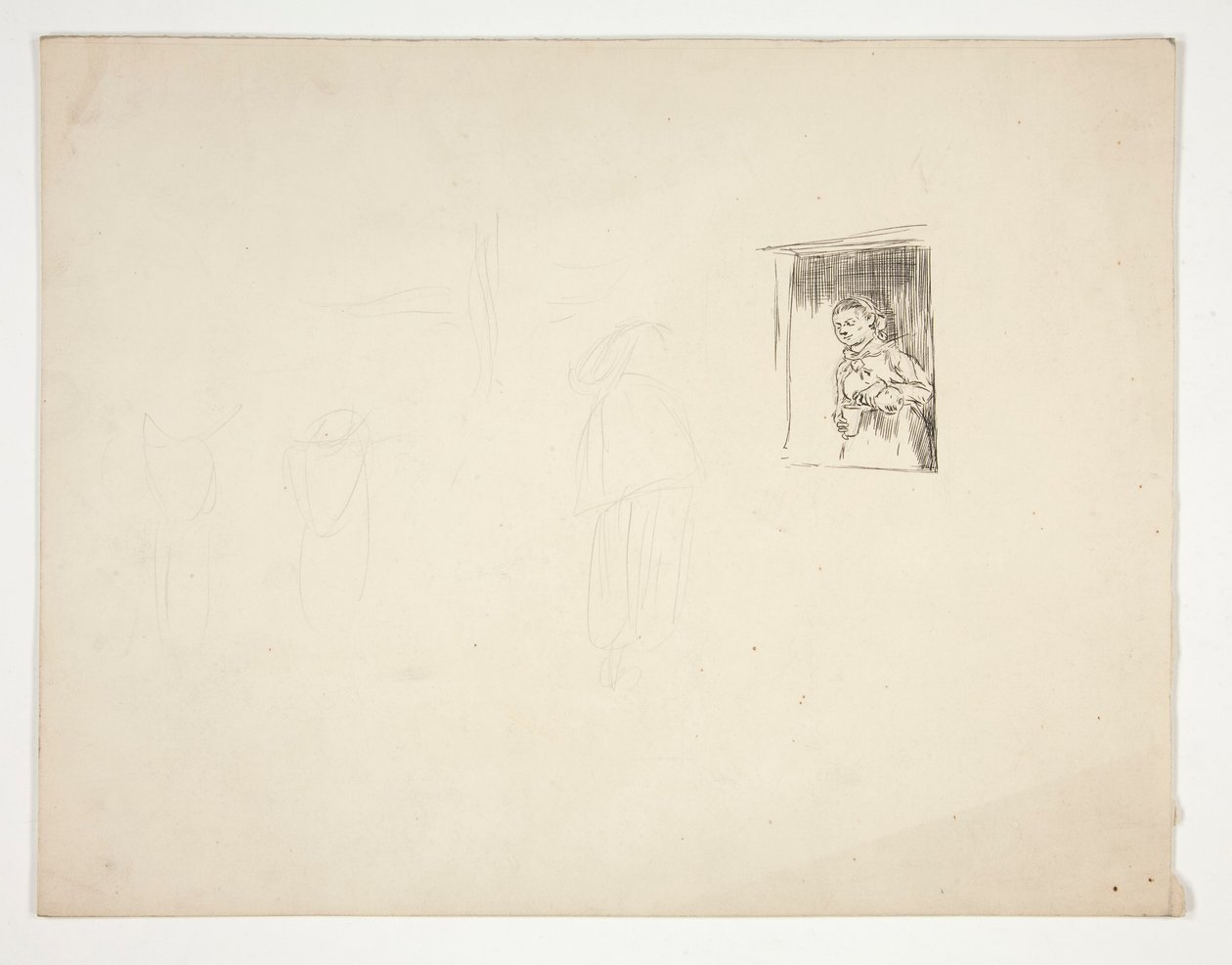 Nő az ablaknál - azonosítatlan illusztráció alkotó: Edwin Austin Abbey