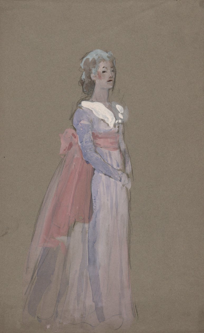 Nő birodalmi ruhában - jelmeztanulmány a La Toscához alkotó: Edwin Austin Abbey