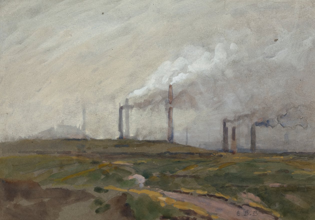Esti táj (akvarell papíron) alkotó: Edwin Butler Bayliss