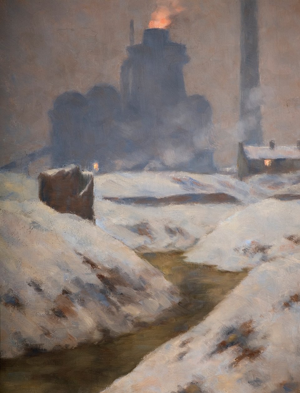 Kemence és hó, táj (olaj, vászon) alkotó: Edwin Butler Bayliss