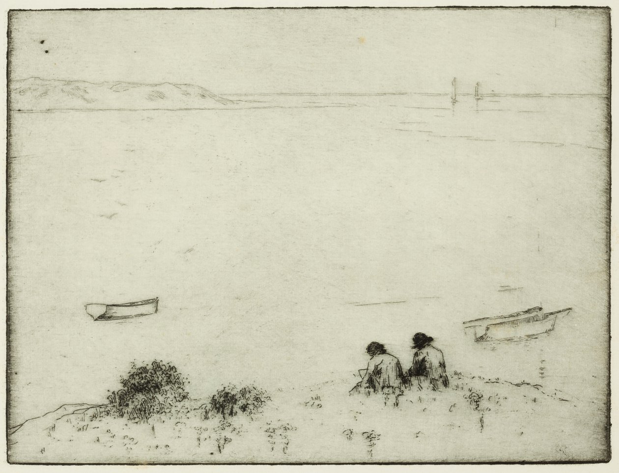 Vázlatkészítés a tenger mellett (rézkarc) alkotó: Edwin Butler Bayliss
