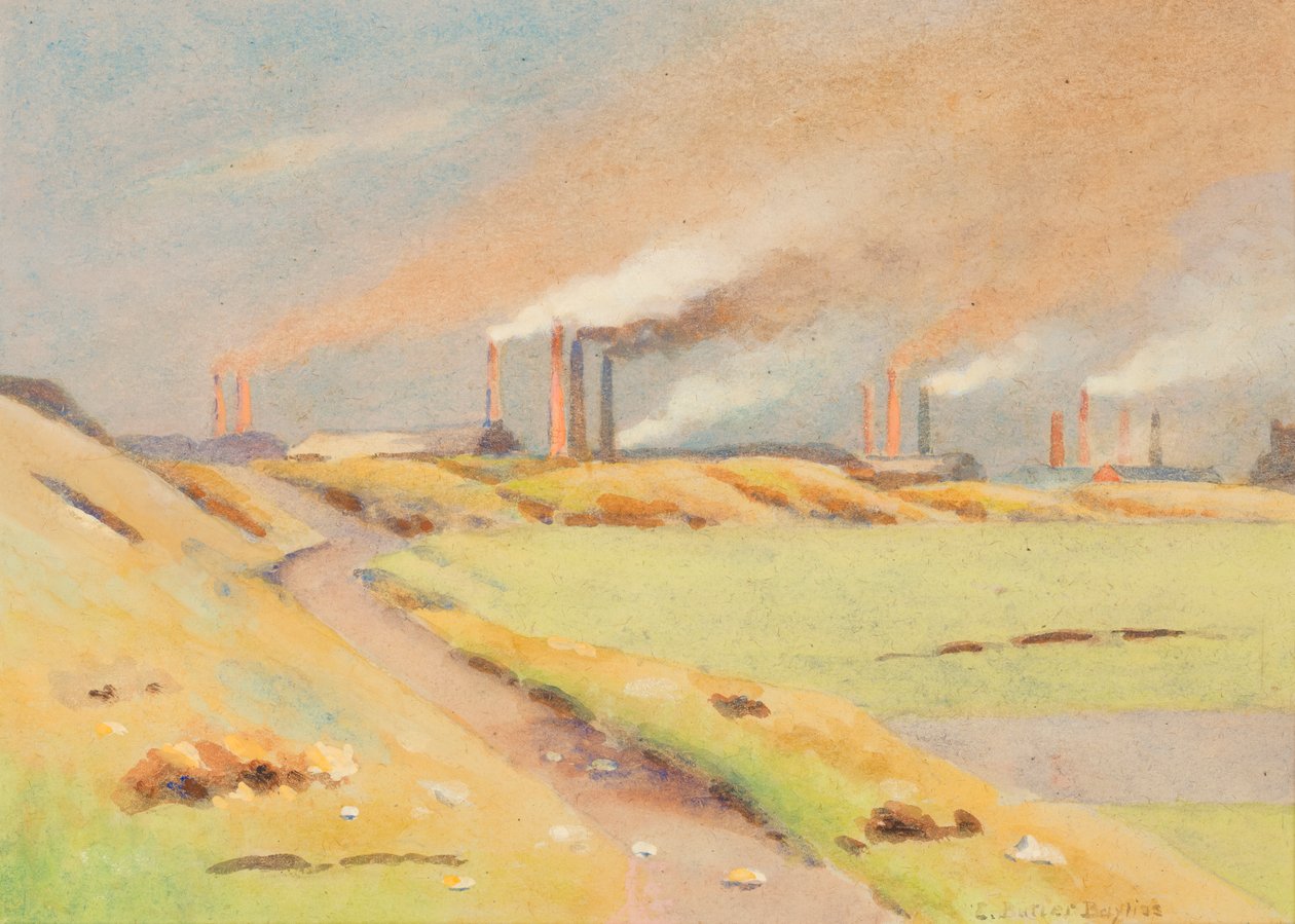 A kémények (akvarell papíron) alkotó: Edwin Butler Bayliss