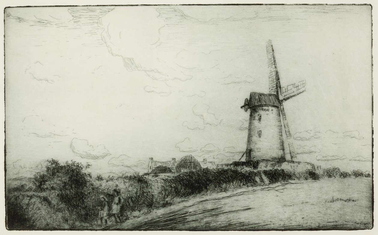A szélmalom (rézkarc) alkotó: Edwin Butler Bayliss
